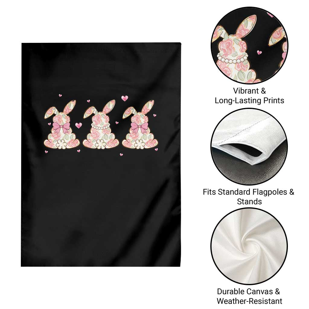 Floral Bunny Easter Garden Flag Shabby Chic Rose Pattern TS12 Print Your Wear