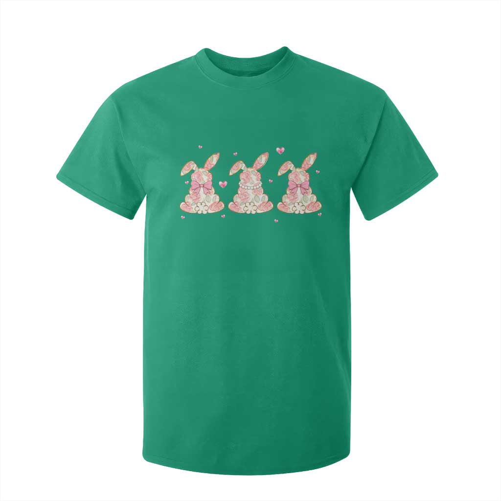 Floral Bunny Easter T Shirt For Kid Shabby Chic Rose Pattern TS12 Irish Green Print Your Wear