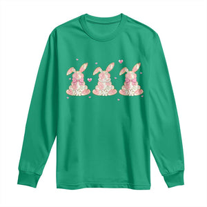 Floral Bunny Easter Long Sleeve Shirt Shabby Chic Rose Pattern TS12 Irish Green Print Your Wear