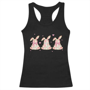 Floral Bunny Easter Racerback Tank Top Shabby Chic Rose Pattern TS12 Black Print Your Wear