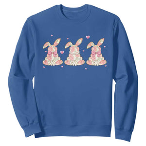 Floral Bunny Easter Sweatshirt Shabby Chic Rose Pattern TS12 Royal Blue Print Your Wear