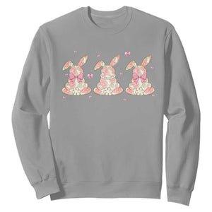Floral Bunny Easter Sweatshirt Shabby Chic Rose Pattern TS12 Sport Gray Print Your Wear