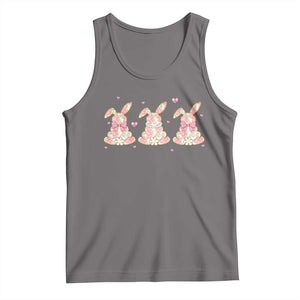 Floral Bunny Easter Tank Top Shabby Chic Rose Pattern TS12 Deep Heather Print Your Wear
