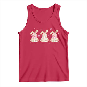 Floral Bunny Easter Tank Top Shabby Chic Rose Pattern TS12 Red Print Your Wear