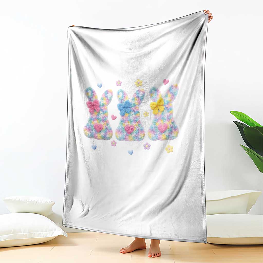 Faux Yarn Easter Bunny Effect Printed Throw Blanket Coquette Aesthetic Gift TS12 Print Your Wear