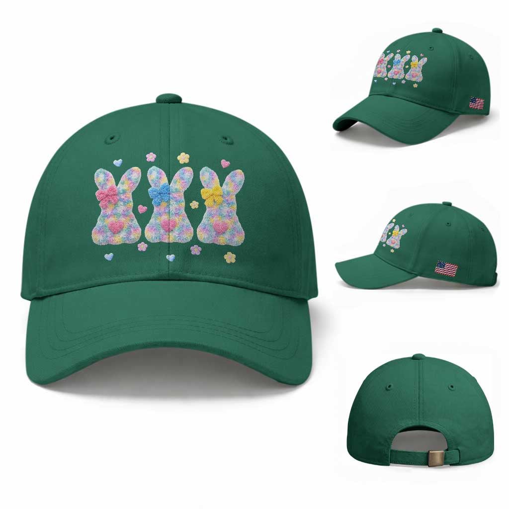 Faux Yarn Easter Bunny Effect Printed Baseball Cap Coquette Aesthetic Gift TS12 Baseball Cap Universal Fit Irish Green Print Your Wear