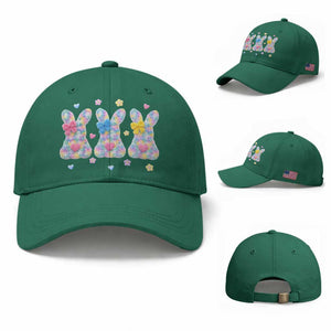 Faux Yarn Easter Bunny Effect Printed Baseball Cap Coquette Aesthetic Gift TS12 Baseball Cap Universal Fit Irish Green Print Your Wear