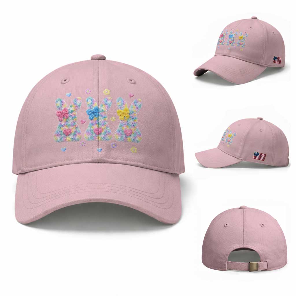 Faux Yarn Easter Bunny Effect Printed Baseball Cap Coquette Aesthetic Gift TS12 Baseball Cap Universal Fit Light Pink Print Your Wear