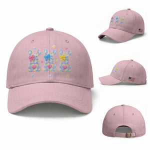 Faux Yarn Easter Bunny Effect Printed Baseball Cap Coquette Aesthetic Gift TS12 Baseball Cap Universal Fit Light Pink Print Your Wear
