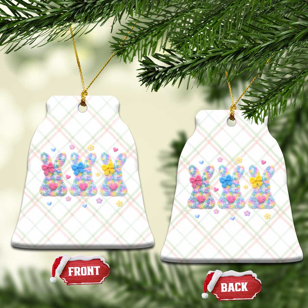 Faux Yarn Easter Bunny Effect Printed Ceramic Ornament Coquette Aesthetic Gift TS12 Print Your Wear