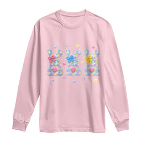 Faux Yarn Easter Bunny Effect Printed Long Sleeve Shirt Coquette Aesthetic Gift TS12 Light Pink Print Your Wear