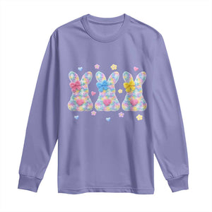 Faux Yarn Easter Bunny Effect Printed Long Sleeve Shirt Coquette Aesthetic Gift TS12 Violet Print Your Wear