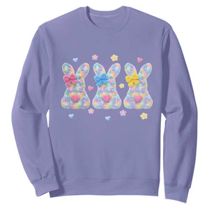 Faux Yarn Easter Bunny Effect Printed Sweatshirt Coquette Aesthetic Gift TS12 Violet Print Your Wear