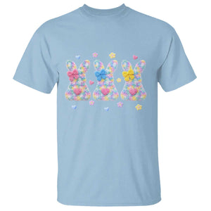 Faux Yarn Easter Bunny Effect Printed T Shirt Coquette Aesthetic Gift TS12 Light Blue Print Your Wear