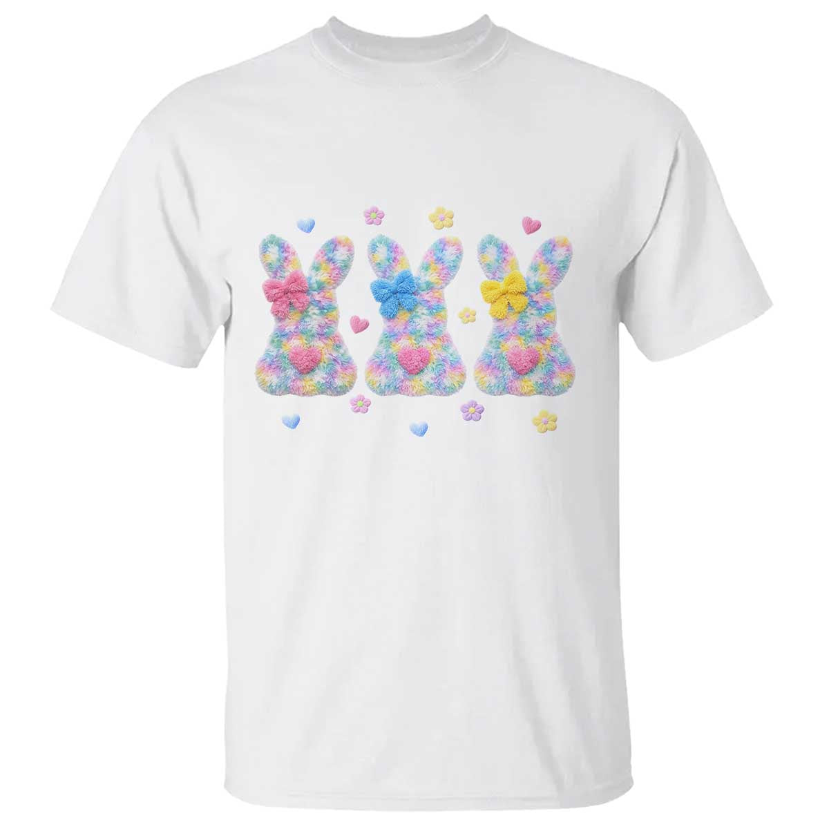 Faux Yarn Easter Bunny Effect Printed T Shirt Coquette Aesthetic Gift TS12 White Print Your Wear
