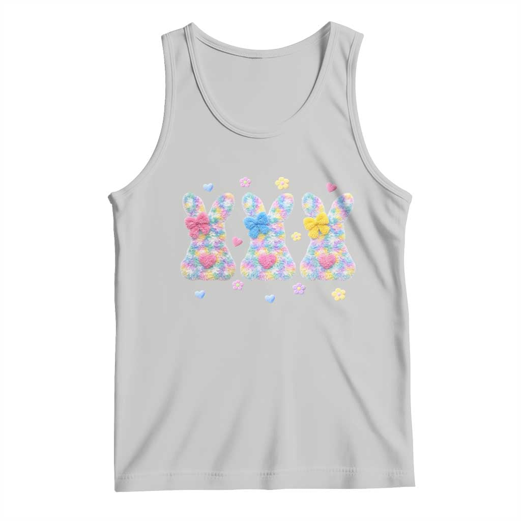 Faux Yarn Easter Bunny Effect Printed Tank Top Coquette Aesthetic Gift TS12 Ash Print Your Wear