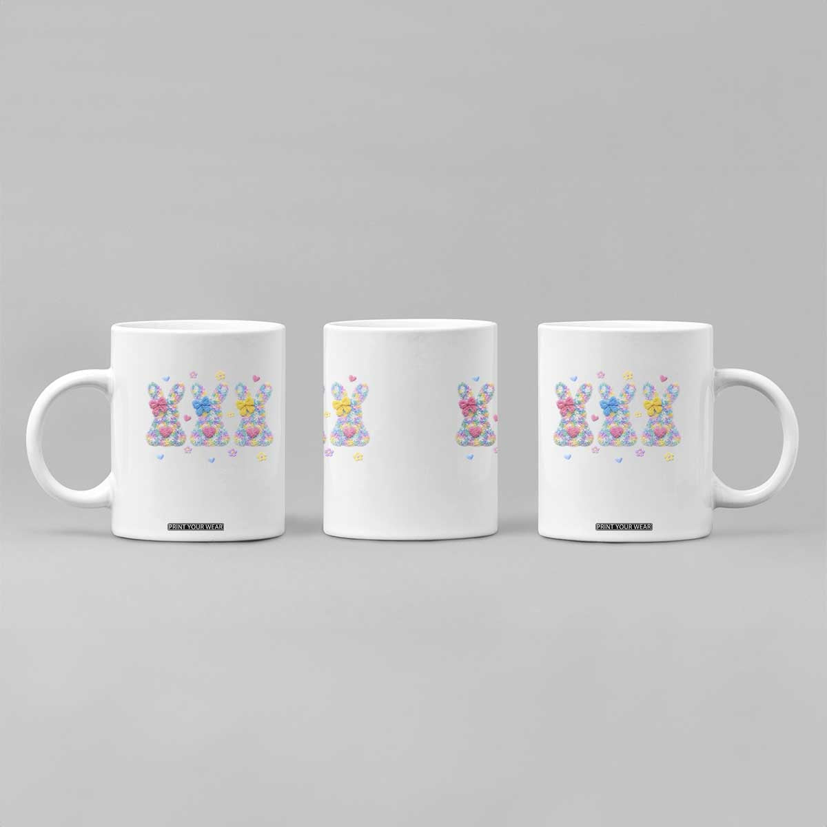 Faux Yarn Easter Bunny Effect Printed Coffee Mug Coquette Aesthetic Gift TS12 Print Your Wear