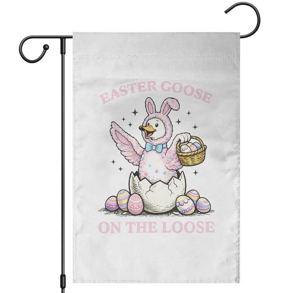 Easter Goose On The Loose Garden Flag Funny Easter Egg Hunt Gift TS12 White Print Your Wear