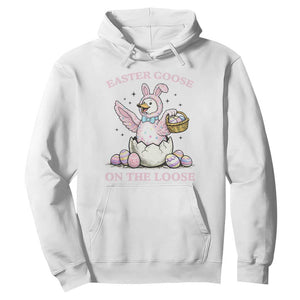 Easter Goose On The Loose Hoodie Funny Easter Egg Hunt Gift TS12 White Print Your Wear