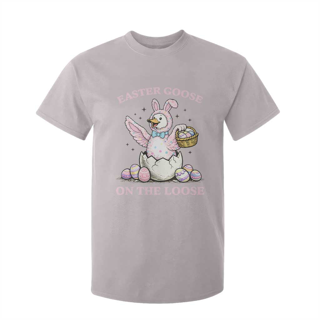 Easter Goose On The Loose T Shirt For Kid Funny Easter Egg Hunt Gift TS12 Ice Gray Print Your Wear