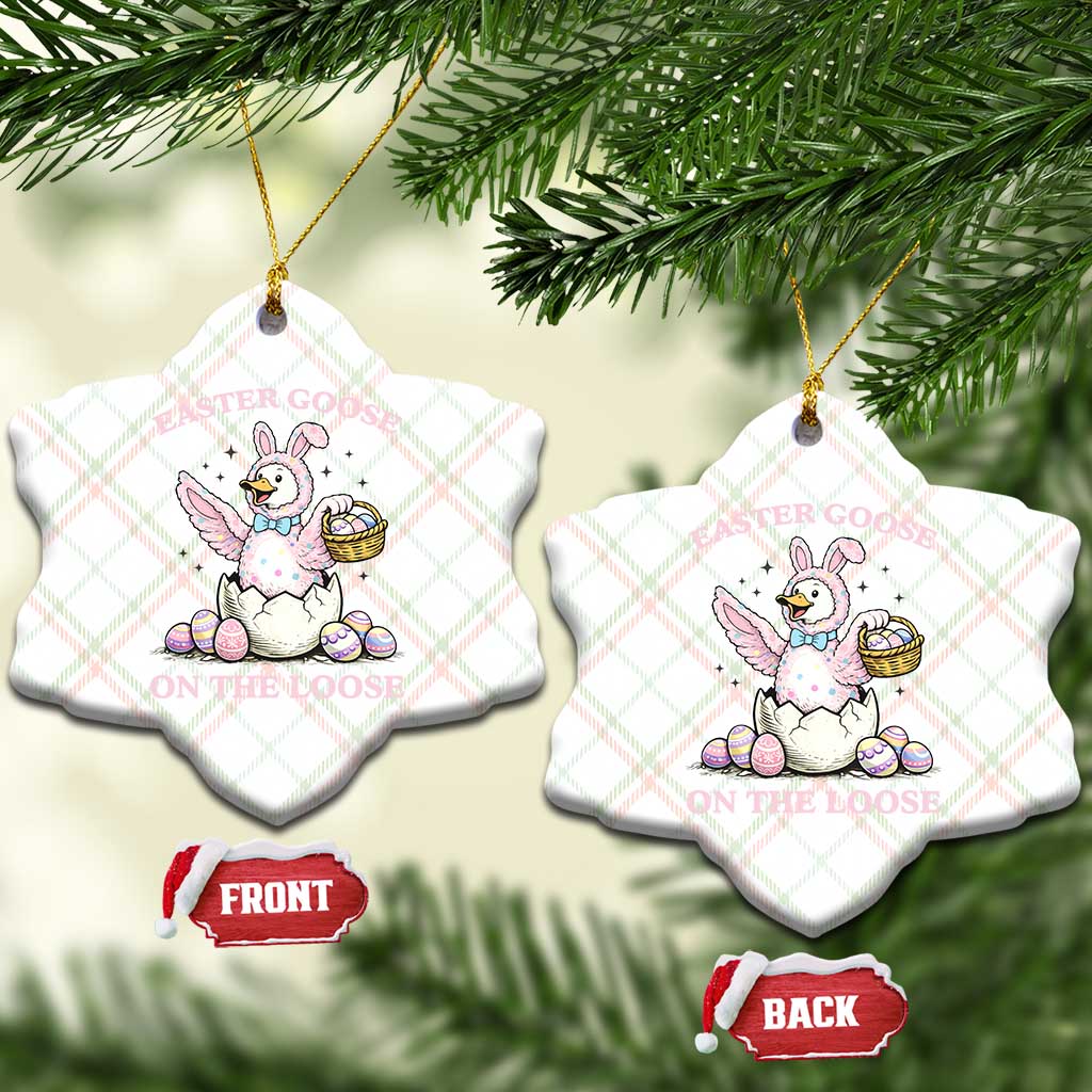 Easter Goose On The Loose Ceramic Ornament Funny Easter Egg Hunt Gift TS12 Print Your Wear