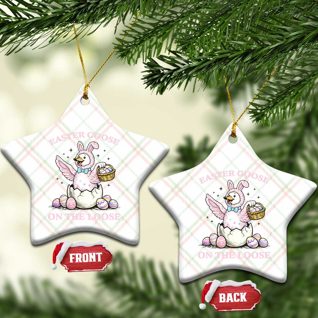 Easter Goose On The Loose Ceramic Ornament Funny Easter Egg Hunt Gift TS12 Print Your Wear
