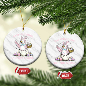 Easter Goose On The Loose Ceramic Ornament Funny Easter Egg Hunt Gift TS12 1pc White Marble Print Your Wear