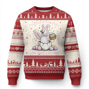 Easter Goose On The Loose Ugly Christmas Sweater Funny Easter Egg Hunt Gift TS12 Beige Red Print Your Wear