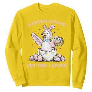 Easter Goose On The Loose Sweatshirt Funny Easter Egg Hunt Gift TS12 Daisy Print Your Wear