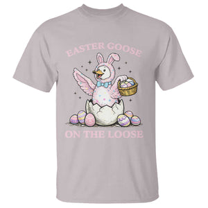 Easter Goose On The Loose T Shirt Funny Easter Egg Hunt Gift TS12 Ice Gray Print Your Wear