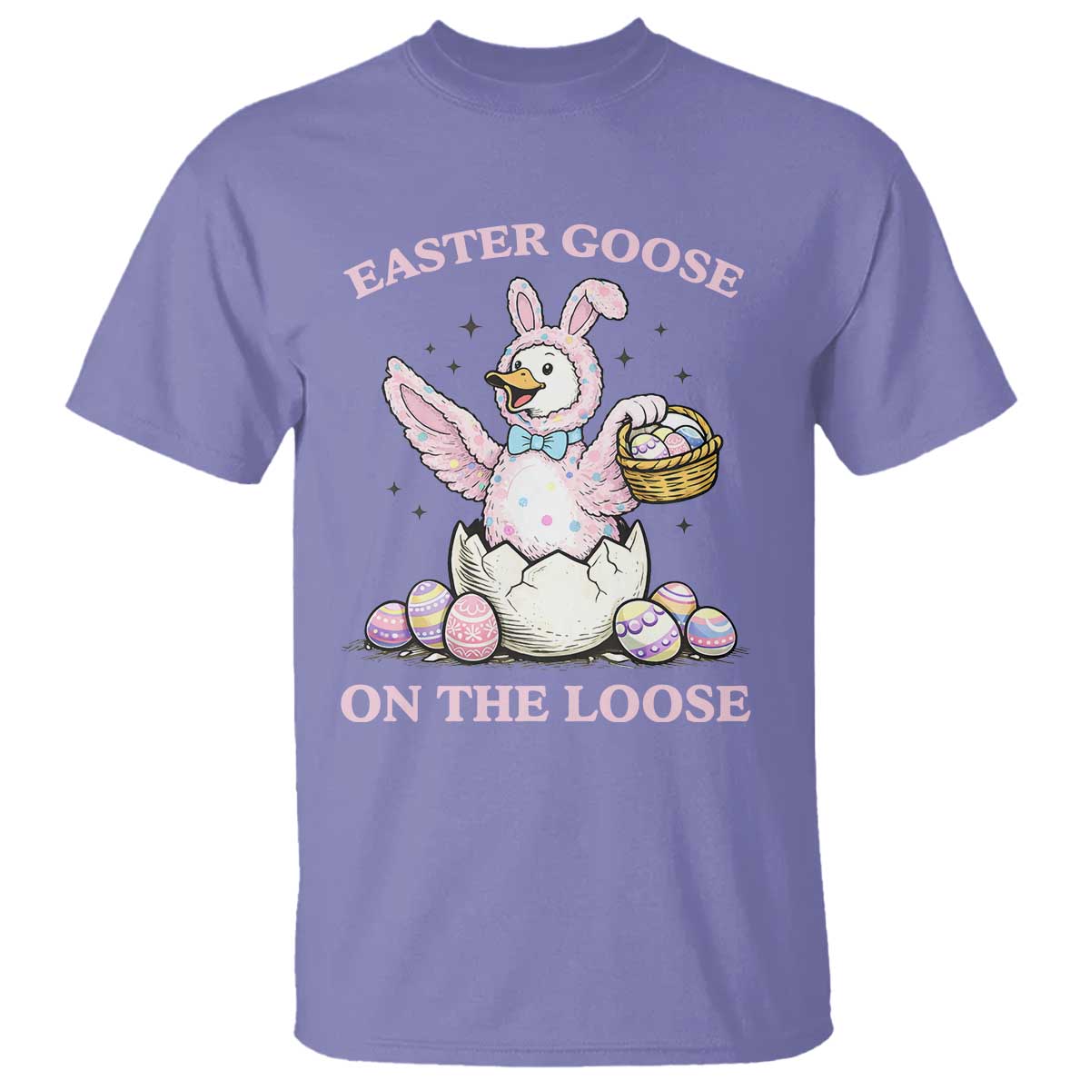 Easter Goose On The Loose T Shirt Funny Easter Egg Hunt Gift TS12 Violet Print Your Wear