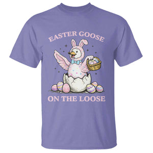 Easter Goose On The Loose T Shirt Funny Easter Egg Hunt Gift TS12 Violet Print Your Wear