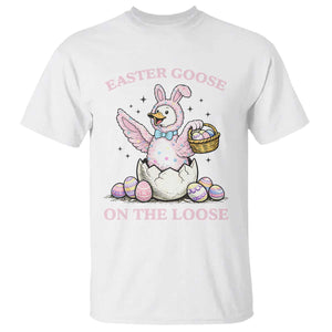 Easter Goose On The Loose T Shirt Funny Easter Egg Hunt Gift TS12 White Print Your Wear