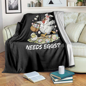 Funny Easter Chicken Bunny Ears Throw Blanket Somebunny Needs Eggs TS12 Print Your Wear