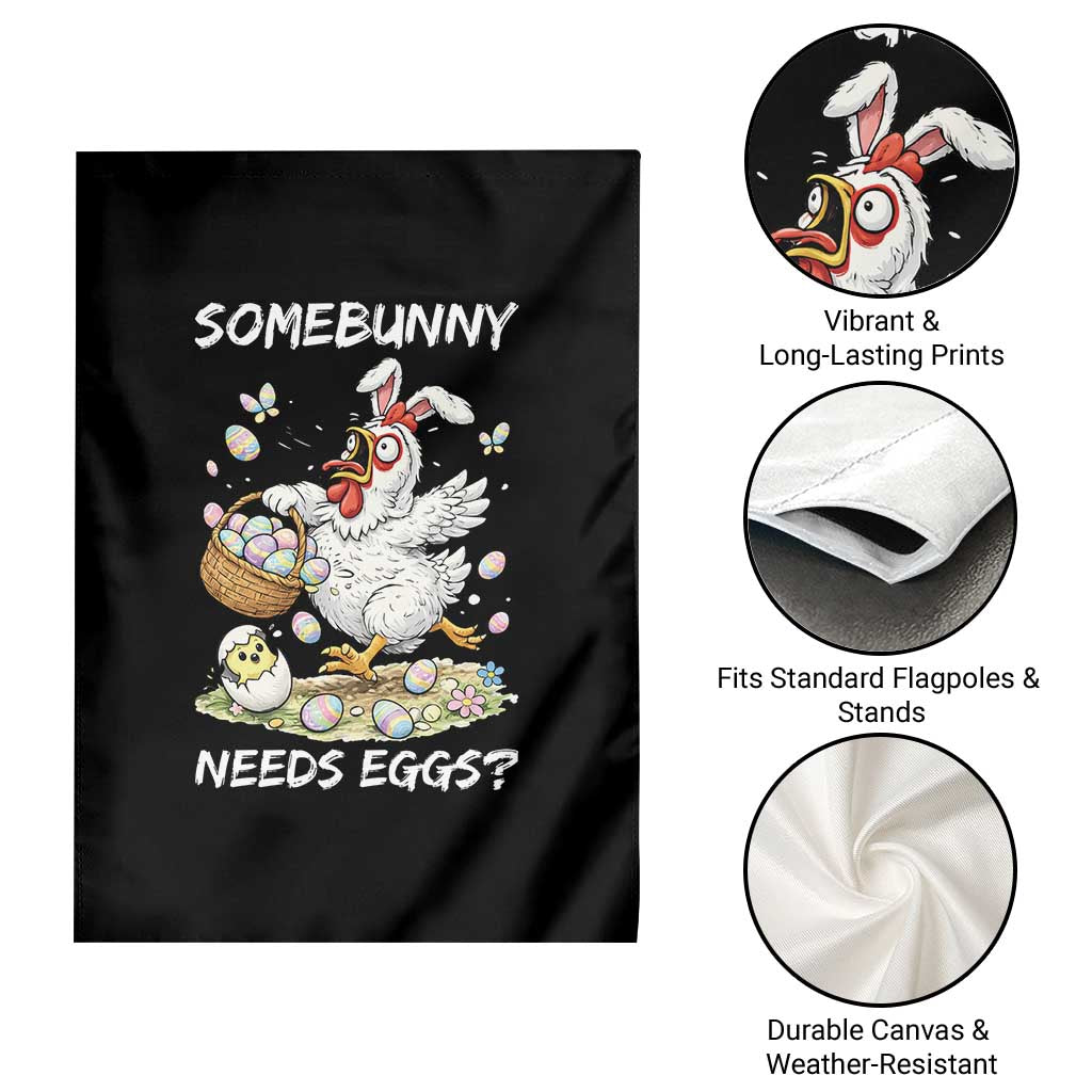 Funny Easter Chicken Bunny Ears Garden Flag Somebunny Needs Eggs TS12 Print Your Wear