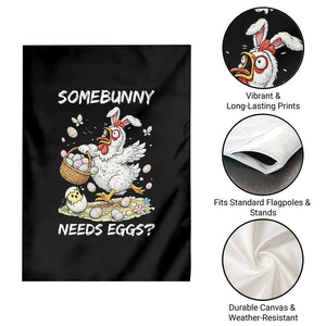 Funny Easter Chicken Bunny Ears Garden Flag Somebunny Needs Eggs TS12 Print Your Wear