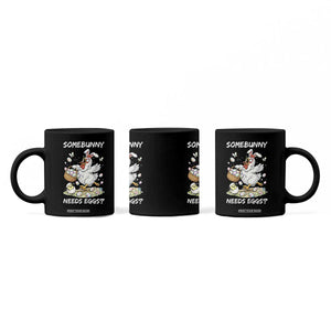 Funny Easter Chicken Bunny Ears Coffee Mug Somebunny Needs Eggs TS12 Print Your Wear