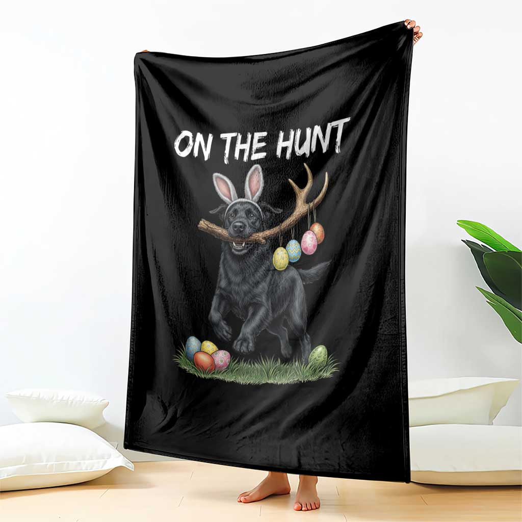 Funny Easter Hunting Dog Throw Blanket Labrador Bunny Ears On The Hunt TS12 Print Your Wear