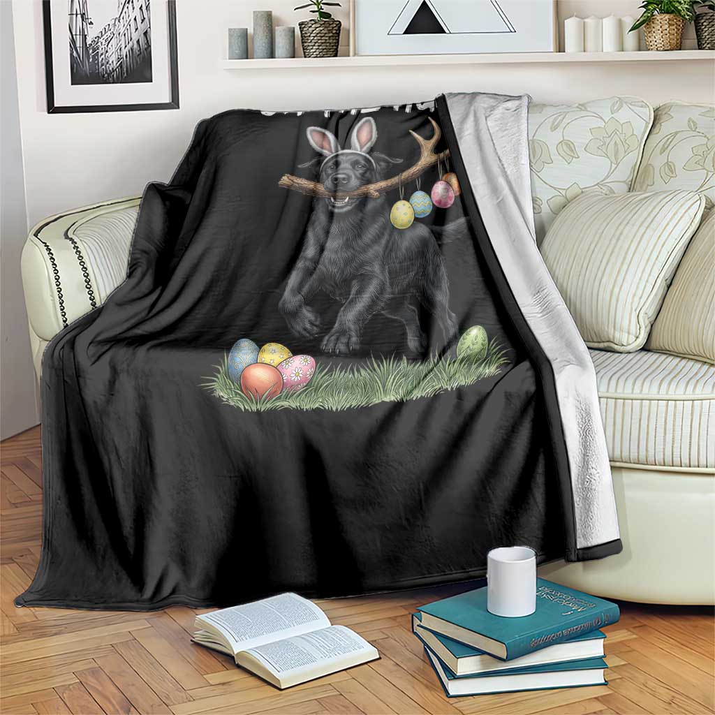 Funny Easter Hunting Dog Throw Blanket Labrador Bunny Ears On The Hunt TS12 Print Your Wear