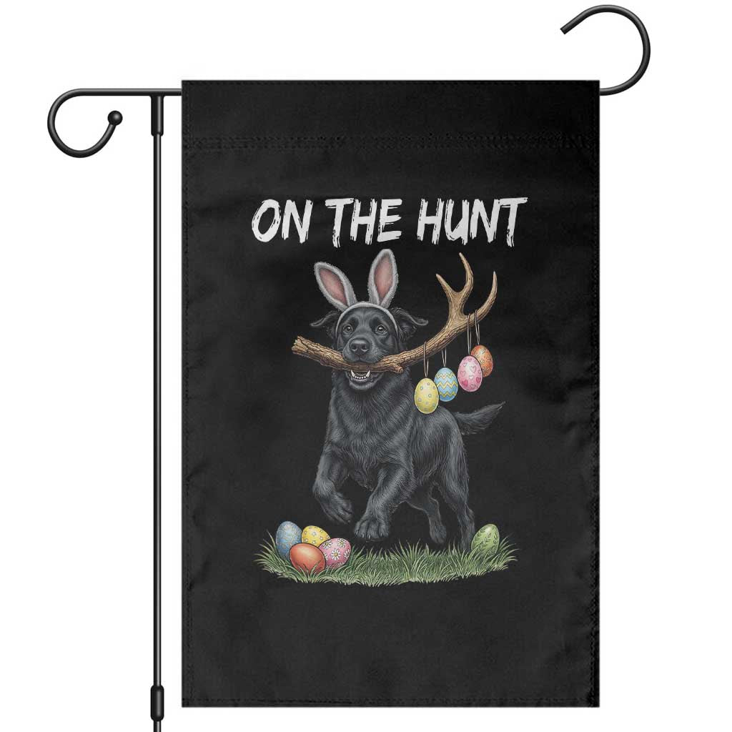 Funny Easter Hunting Dog Garden Flag Labrador Bunny Ears On The Hunt TS12 Black Print Your Wear