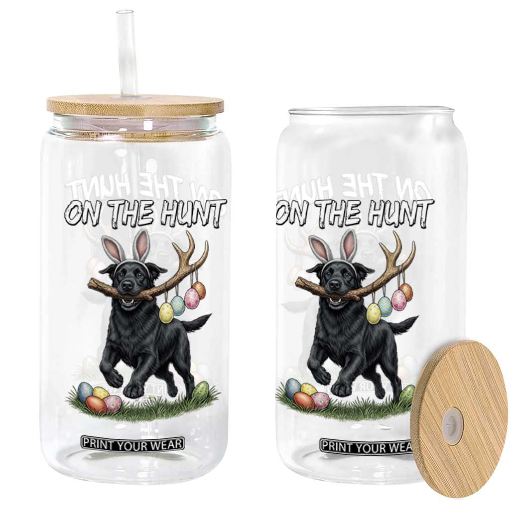 Funny Easter Hunting Dog Glass Can Labrador Bunny Ears On The Hunt TS12 Print Your Wear