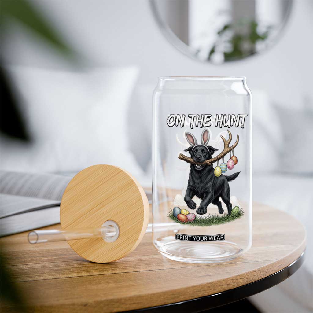 Funny Easter Hunting Dog Glass Can Labrador Bunny Ears On The Hunt TS12 Print Your Wear