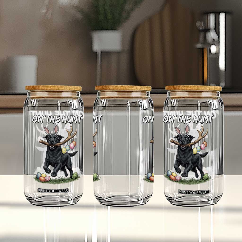 Funny Easter Hunting Dog Glass Can Labrador Bunny Ears On The Hunt TS12 Print Your Wear