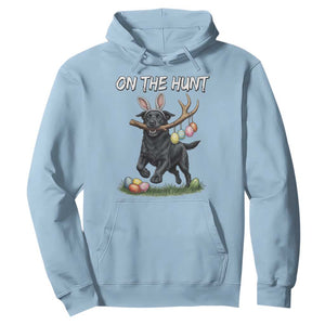 Funny Easter Hunting Dog Hoodie Labrador Bunny Ears On The Hunt TS12 Light Blue Print Your Wear