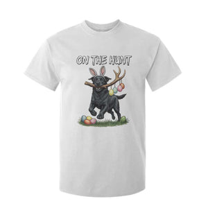 Funny Easter Hunting Dog T Shirt For Kid Labrador Bunny Ears On The Hunt TS12 White Print Your Wear