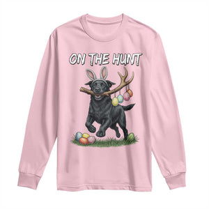 Funny Easter Hunting Dog Long Sleeve Shirt Labrador Bunny Ears On The Hunt TS12 Light Pink Print Your Wear