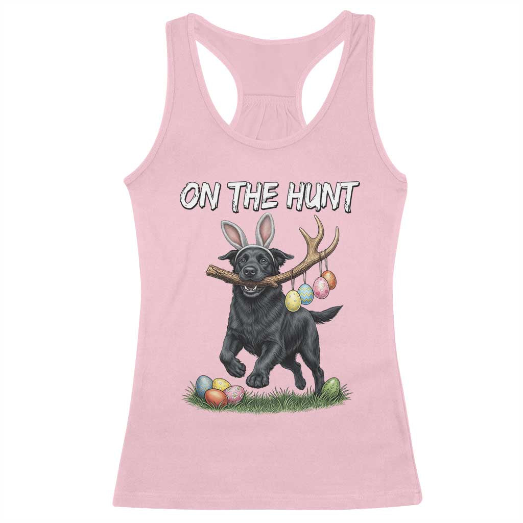 Funny Easter Hunting Dog Racerback Tank Top Labrador Bunny Ears On The Hunt TS12 Light Pink Print Your Wear