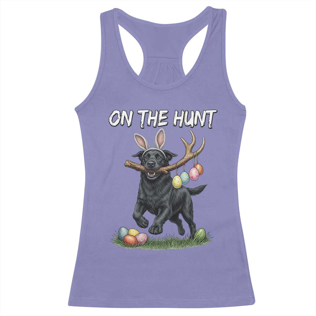 Funny Easter Hunting Dog Racerback Tank Top Labrador Bunny Ears On The Hunt TS12 Violet Print Your Wear