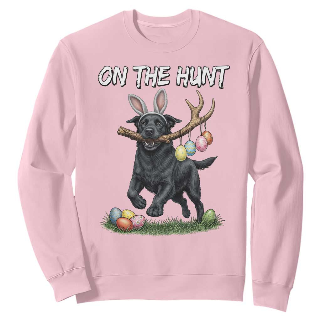 Funny Easter Hunting Dog Sweatshirt Labrador Bunny Ears On The Hunt TS12 Light Pink Print Your Wear