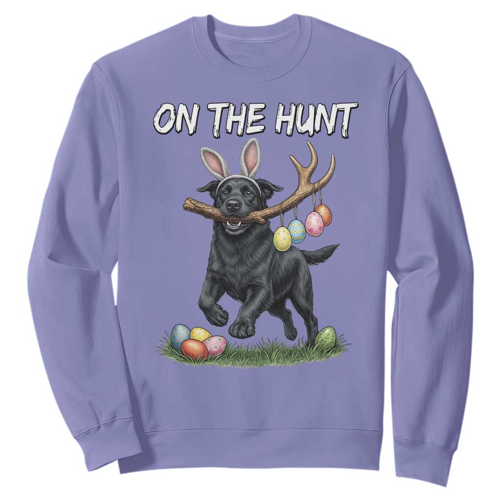 Funny Easter Hunting Dog Sweatshirt Labrador Bunny Ears On The Hunt TS12 Violet Print Your Wear